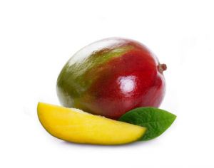 mango s listem a jedním plátkem