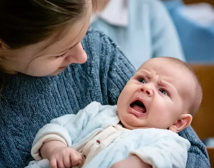 мама с плачущим ребенком