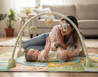 мама играет с малышом