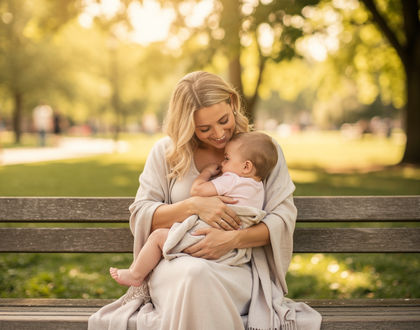 мама с сыном в парке