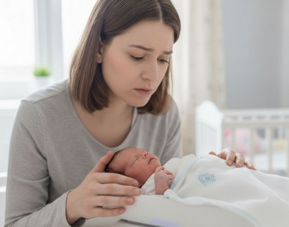 мама взвешивает своего ребенка